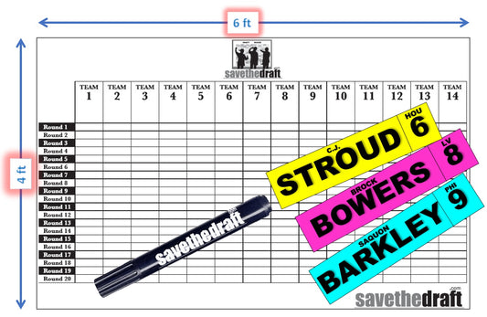 2025 Fantasy Football Draft Board and Player Label Kit
