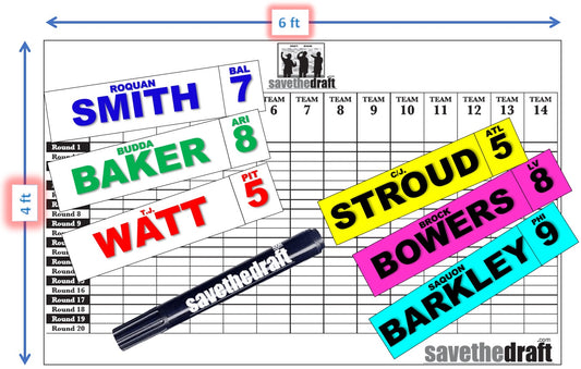 2025 IDP Fantasy Football Draft Board and Player Label Kit