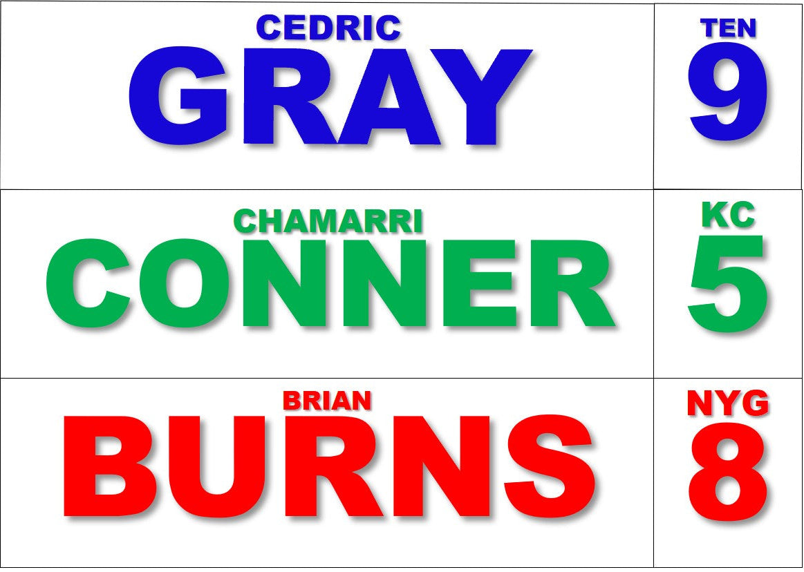 Fantasy Football Draft Board IDP Player Labels