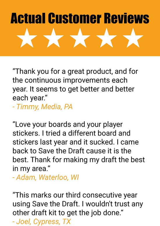 Fantasy Football Draft Boards and NFL Player Label Kits – SaveTheDraft